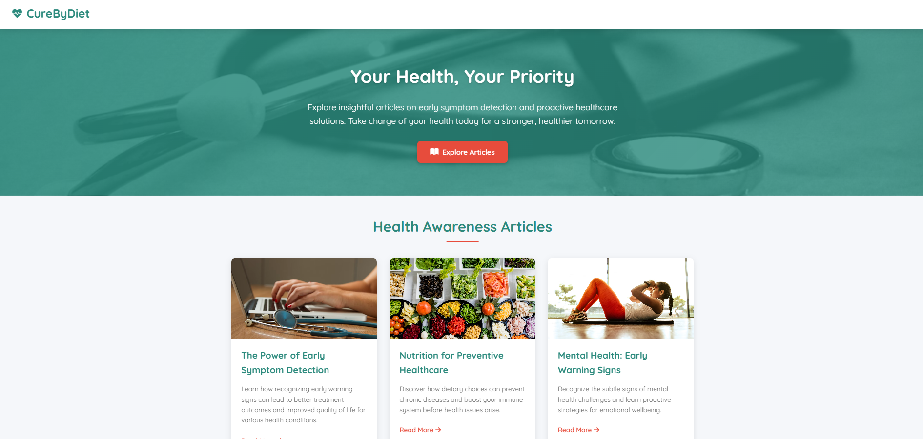 CureByDiet Homepage